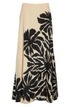 Johanna Ortiz Historical Influences Silk Maxi Skirt In Clavel Ecru/black