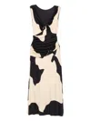 Johanna Ortiz Horizonte Mistico Dress In Ecru Black In Multi