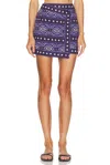 Johanna Ortiz Hunting Roots Patterned Cotton Mini Skirt In Purple