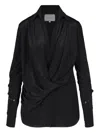 Johanna Ortiz Iconic Drape Blouse In Black