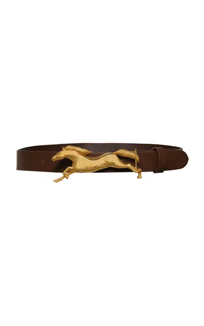 Johanna Ortiz Iconic Imagery Leather Belt In Brown