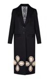 Johanna Ortiz Iconography Embroidered Cotton Trench Coat In Black