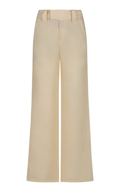 Johanna Ortiz In Her Own Time Mid-rise Linen Wide-leg Pants In Neutral