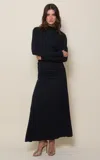 Johanna Ortiz Inspiring Hearts Asymmetric Ruched Jersey Maxi Dress In Black