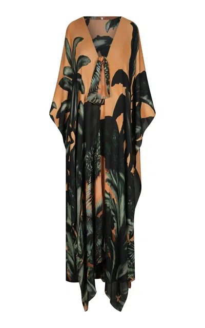 Johanna Ortiz Into The Emerald Wild Silk Tunic In Multi