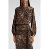 Johanna Ortiz Intricate Islands Leopard Print Silk Top In Brown