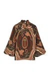 Johanna Ortiz Intricate Islands Silk Top In Multi