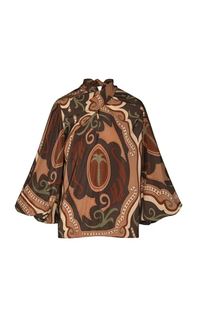 Johanna Ortiz Intricate Islands Silk Top In Multi