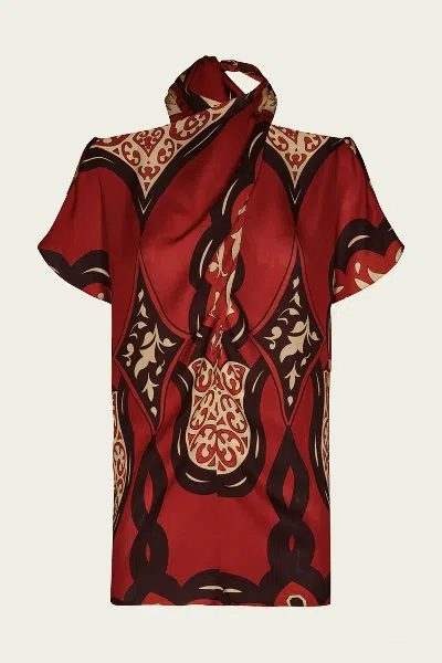 Johanna Ortiz Intricate Top In Dark Wine