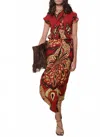 Johanna Ortiz Palma Sevillana Wrap Skirt In Red/wine In Multi