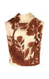 Johanna Ortiz Island Stories Cowl-neck Top In Red