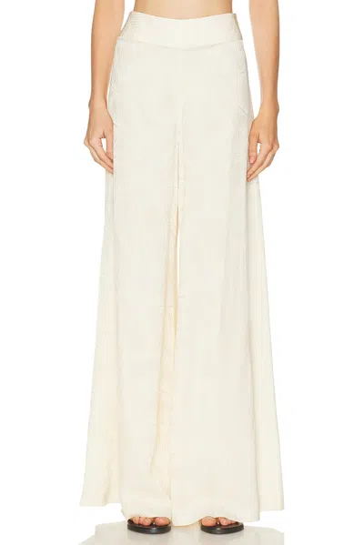 Johanna Ortiz Musical Satin Jacquard Wide-leg Pants In Gray