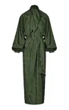 Johanna Ortiz Jacquard Sin Fin Wrap Dress In Dark Green