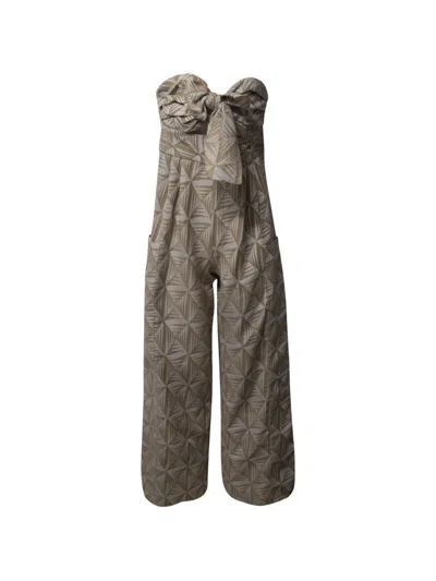 Pre-owned Johanna Ortiz Javari Bow-detail Jumpsuit In Neutral