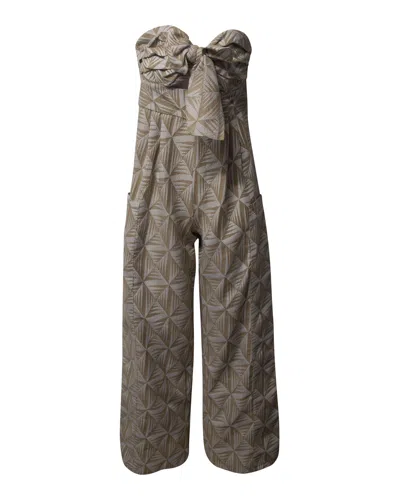 Johanna Ortiz Javari Jumpsuit In Natural Cream Cotton In White