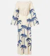 Johanna Ortiz Journey Embroidered Cotton-blend Midi Dress In White