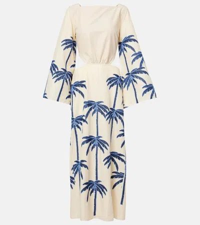 JOHANNA ORTIZ JOURNEY EMBROIDERED CUTOUT MIDI DRESS