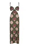 Johanna Ortiz Jungle Geometry Cutout Jersey Midi Dress In Multi