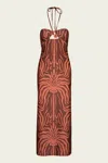 Johanna Ortiz Jungle Palms Halter Neck Midi Dress