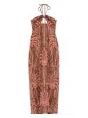 Johanna Ortiz Jungle Palms Halter Neck Midi Dress