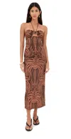 Johanna Ortiz Jungle Palms Halter Neck Midi Dress In Multi