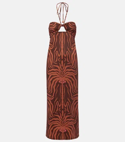 JOHANNA ORTIZ JUNGLE PALMS PRINTED MIDI DRESS