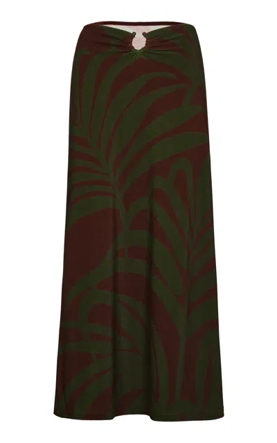 Johanna Ortiz Keel Midi Skirt In Multi
