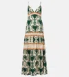 Johanna Ortiz Keeper Cotton Poplin Maxi Dress In Green