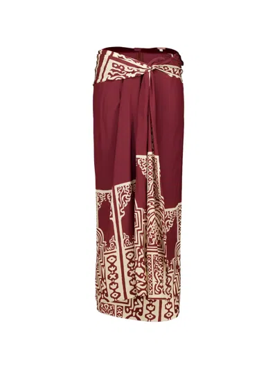 Johanna Ortiz Knot-detail Geometric-print Skirt In Multi