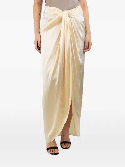 Pre-owned Johanna Ortiz Knot-front Maxi Skirt In Neutral