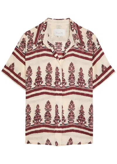 Johanna Ortiz La Creciente Printed Linen Shirt In Multi
