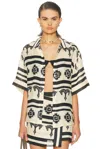 Johanna Ortiz La Creciente Horse-print Striped Shirt In Multi