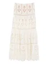 Johanna Ortiz Highlighted Fields Scalloped Lace Maxi Skirt In Neutral