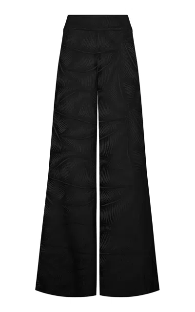 Johanna Ortiz Laidback Energy Mid-rise Wide-leg Pants In Black