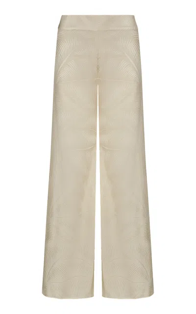 Johanna Ortiz Laidback Energy Mid-rise Wide-leg Pants In White