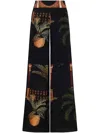 Johanna Ortiz Womens Mystic Motif Flared Straight-leg Mid-rise Silk Trousers Tropialy Meets Indian In 蓝色