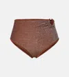 Johanna Ortiz Lamé Bikini Bottoms In Brown