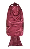 Johanna Ortiz Last Chance Draped Satin Jacquard Top In Burgundy