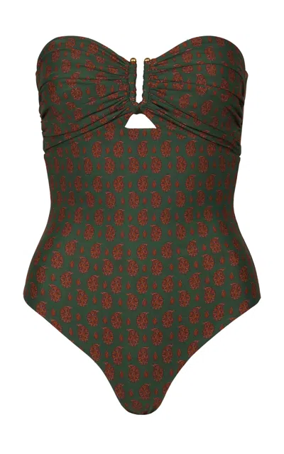 Johanna Ortiz Lastly Strapless One-piece Swimsuit In Green