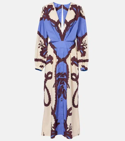 JOHANNA ORTIZ LATITUD MARINA PRINTED COTTON MIDI DRESS