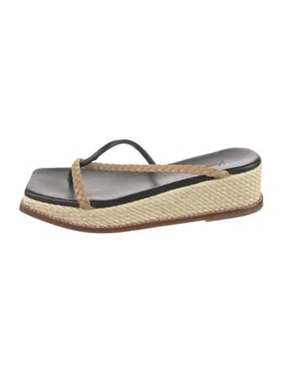 Pre-owned Johanna Ortiz Leather Colorblock Pattern Espadrilles