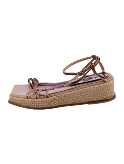 Pre-owned Johanna Ortiz Leather Espadrilles In Purple