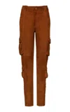 Johanna Ortiz Leather Safari Cartography Pants In Brown