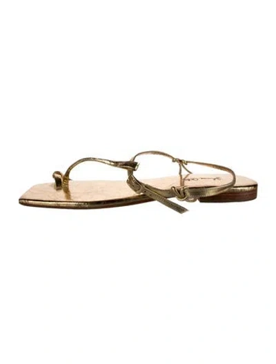 Pre-owned Johanna Ortiz Leather Sandals In Gold/metallic