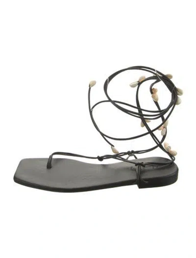 Pre-owned Johanna Ortiz Leather Sandals In Silver