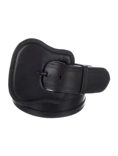 Pre-owned Johanna Ortiz Leather Waist Belt In Black