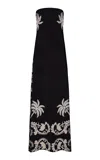 Johanna Ortiz Legends Strapless Crepe Maxi Dress In Black