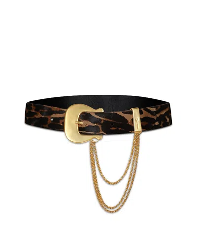 Johanna Ortiz Leopard Print Leather Belt In Multi