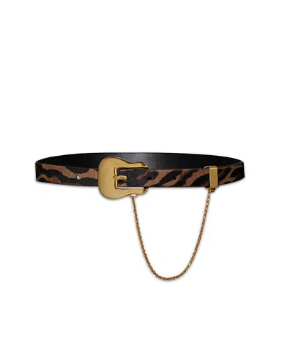 Johanna Ortiz Leopard Print Leather Belt In Multi