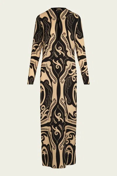 Johanna Ortiz Libertad Tunic Dress In Black Ecru